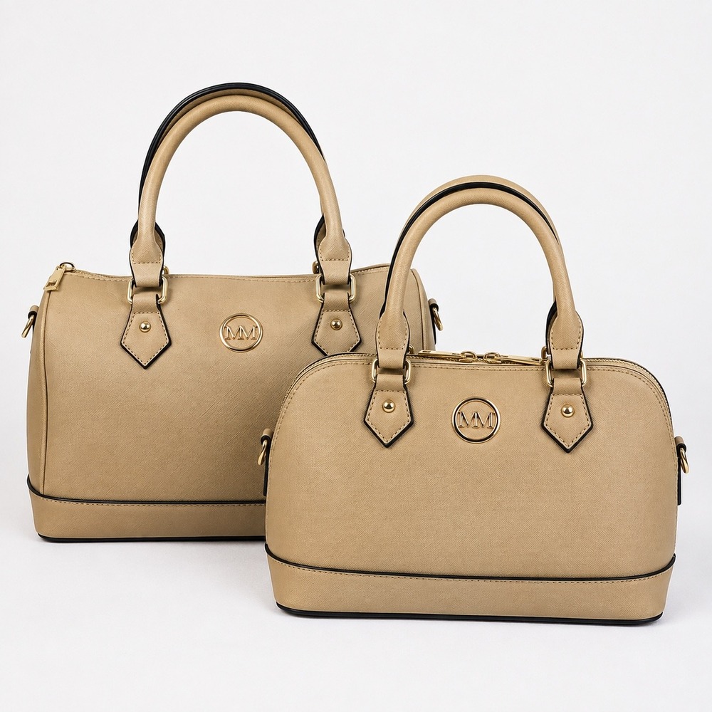 Preppy Vegan Leather Structured Handbag Set Old Money Classic Luxury Minimalist